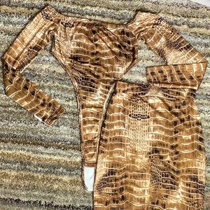 2 PIECE CROCODILE SEXY OUTFIT